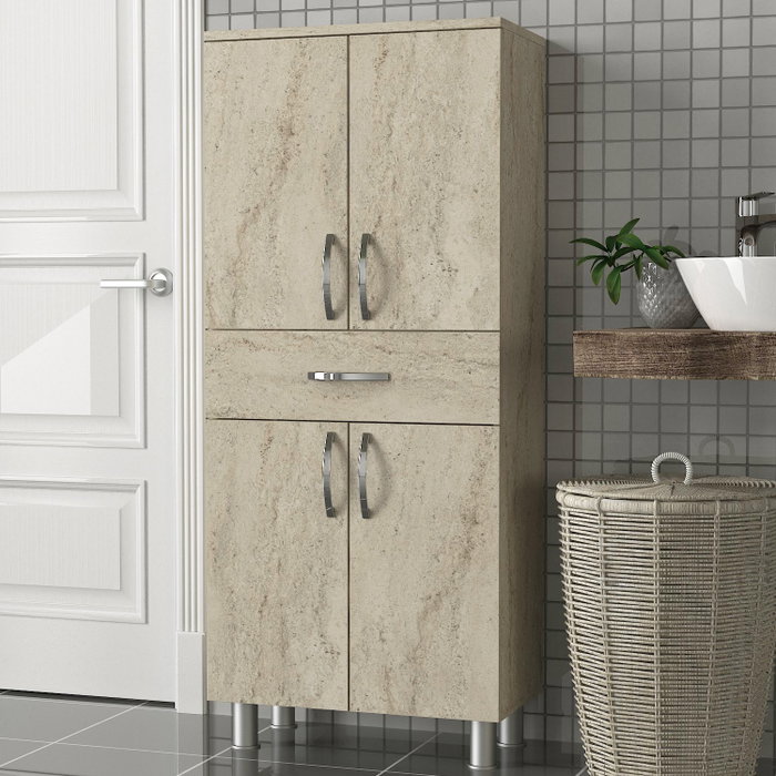 Hanah Home Gabinete de Baño Arizona 4 Doors Travertino Melamina 140x59.4x31.5 cm